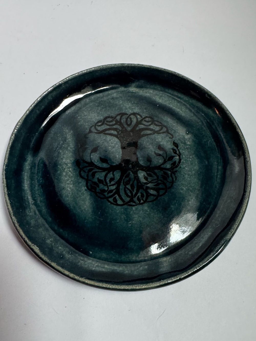 Handmade Studio Pottery Tree of Life Trinket Tray